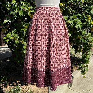 Topshop pleated midi skirt with unique contrasting patterns -  size 6
